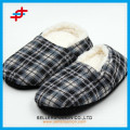 Zapatillas de hombre con forro polar de algodón con estampado de cuadros de invierno